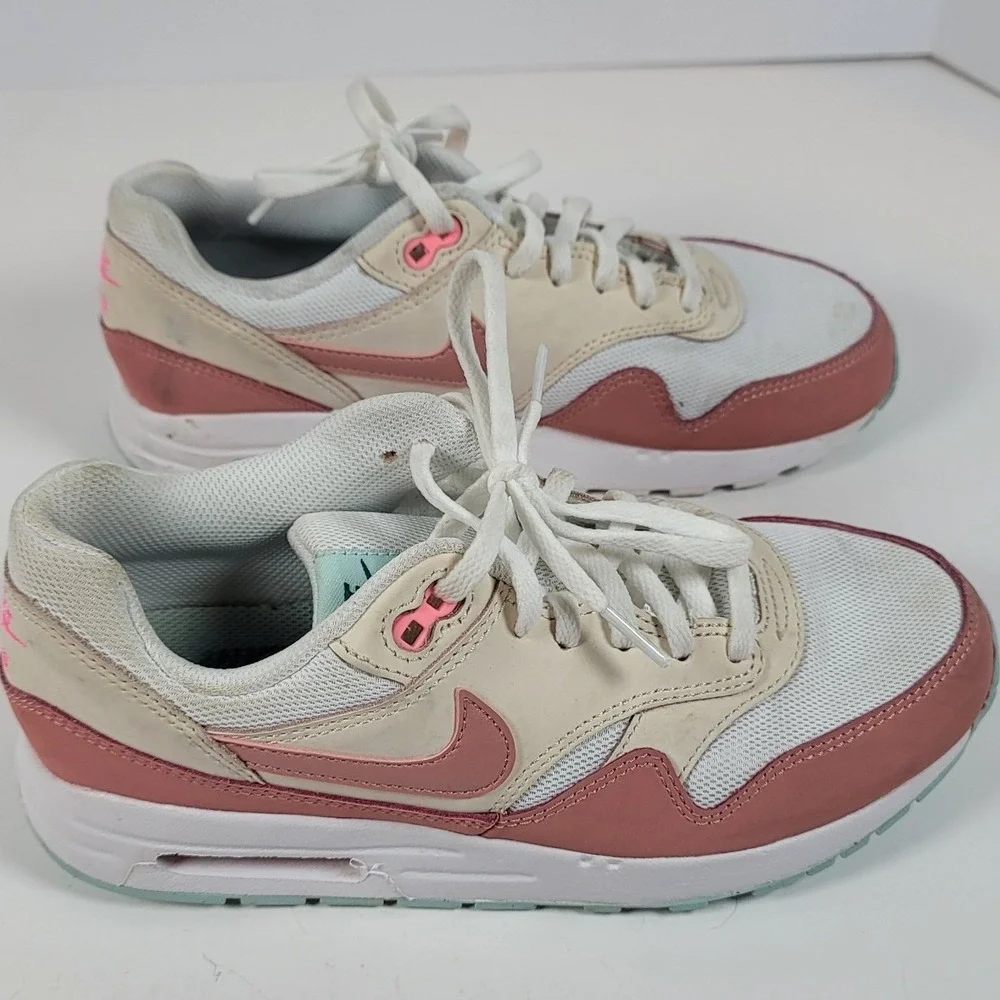 Nike Air Max 1 GS White Pink Sea Glass Sneakers DZ3307-101 Size 6Y